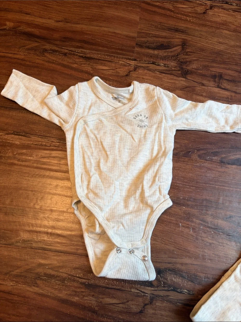 Neutral Beige Ribbed Baby Two-Piece Set